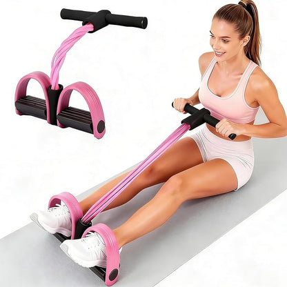 Pedal Resistance Band with Handles – Full-Body Exercise Band with Foot Pedals for Home Workouts, Pilates, Stretching & Strength Training - Exercise Equipment with Pink/Black ( | Sold by Uncle Wiener's Wholesale