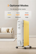 PELONIS Basic Electric Oil Filled Radiator, 1500W Portable Full Room Radiant Space Heater with Adjustable Thermostat, White - with | Sold by Uncle Wiener's Wholesale