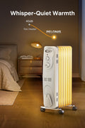 PELONIS Basic Electric Oil Filled Radiator, 1500W Portable Full Room Radiant Space Heater with Adjustable Thermostat, White - with | Sold by Uncle Wiener's Wholesale