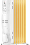 PELONIS Basic Electric Oil Filled Radiator, 1500W Portable Full Room Radiant Space Heater with Adjustable Thermostat, White - with | Sold by Uncle Wiener's Wholesale
