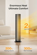 PELONIS Space Heater Large Room, 30" Smart Electric Heaters with Thermostat, App & Voice Remote, 4 Heat Settings, ECO Mode, 24H Timer, Oscillating Tower Heaters for indoor use, Bedroom, Office - with Black | Sold by Uncle Wiener's Wholesale