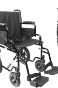 PEPE Mobility - Transport Wheelchair for Seniors, Foldable Steel with Seatbelt, Elderly Wide Wheels - with | Sold by Uncle Wiener's Wholesale
