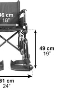 PEPE Mobility - Transport Wheelchair for Seniors, Foldable Steel with Seatbelt, Elderly Wide Wheels - with | Sold by Uncle Wiener's Wholesale