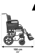 PEPE Mobility - Transport Wheelchair for Seniors, Foldable Steel with Seatbelt, Elderly Wide Wheels - with | Sold by Uncle Wiener's Wholesale