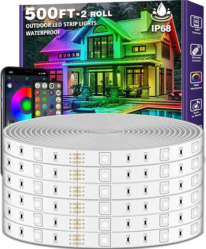 Permanent Outdoor LED Eave Lights Waterproof App Controlled RGB House Lighting - with 500 FT | Sold by Uncle Wiener's Wholesale