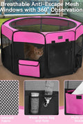 PETSFIT Dog Playpen, Pop Up 36" Sturdy Foldable Medium Dog Kennel Puppy Playpen Indoor Outdoor Portable Pet Playpen with Carring Case Zipper Removable Mesh Top and Leakproof Playpen Bottom Mat BLACK M - with M | Sold by Uncle Wiener's Wholesale