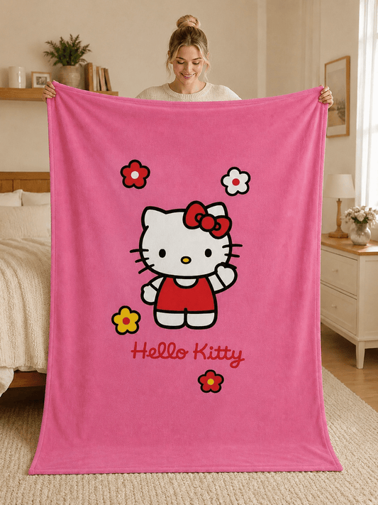 Pink Hello Kitty Queen Size 60" x 80" Soft Plush Blanket for Bed, Couch, Kids Room & Gift HE6080 - with | Sold by Uncle Wiener's Wholesale