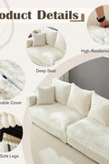 Plush Cloud Sectional Sofa – Oversized 8.6 FT Corduroy Couch with 6 Pillows - with Gray Corduroy | Sold by Uncle Wiener's Wholesale