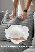 Plush Cloud Sectional Sofa – Oversized 8.6 FT Corduroy Couch with 6 Pillows - with Gray Corduroy | Sold by Uncle Wiener's Wholesale