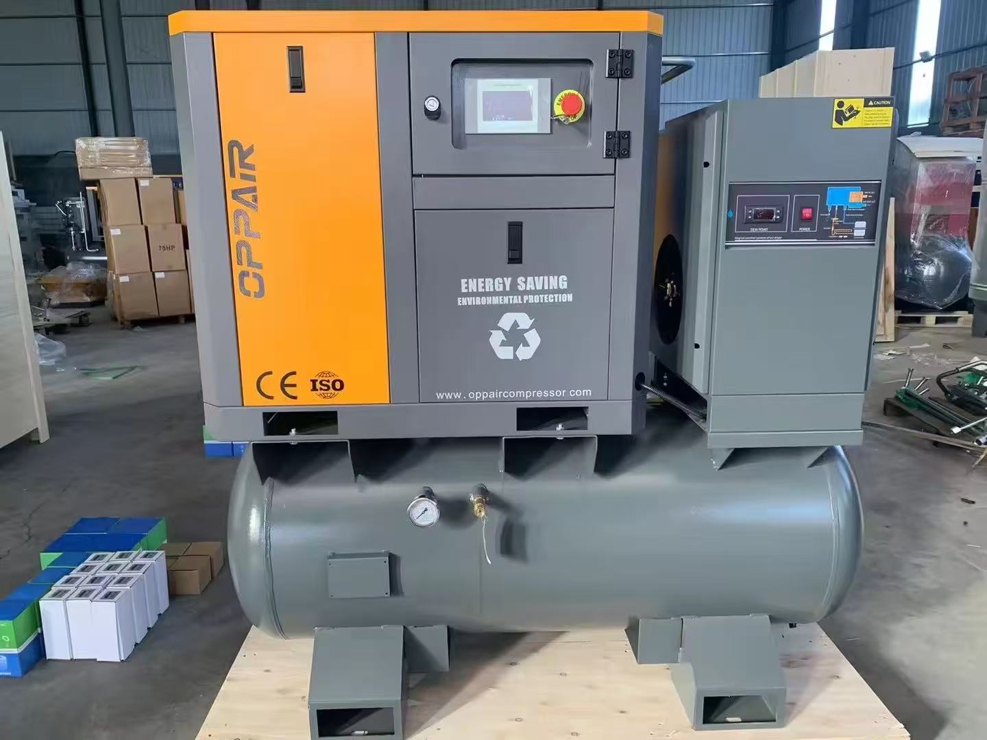 PM VSD Screw Air Compressor with Air Dryer & Tank – 10HP / 15HP / 20HP – OPA Series - with 10HP PM VSD - 380L Tank | Sold by Uncle Wiener's Wholesale