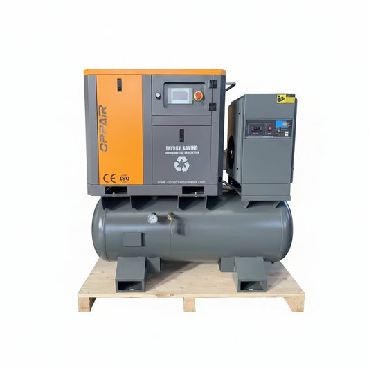 PM VSD Screw Air Compressor with Air Dryer & Tank – 10HP / 15HP / 20HP – OPA Series - with 10HP PM VSD - 380L Tank | Sold by Uncle Wiener's Wholesale