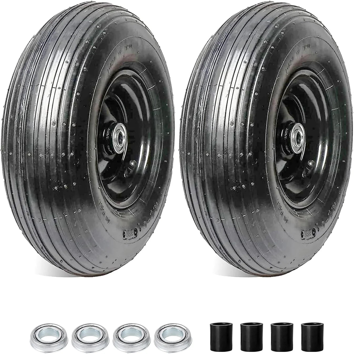 Pneumatic Tire & Wheel Assembly 2 - Pack Replacement Wheels 2.80/2.50 - 4, 13x4.00 - 6 & 4.80/4.00 - 8 for Hand Trucks, Wheelbarrows, Carts, Dollies & Garden Trailers - with 13x4.00 - 6 | Sold by Uncle Wiener's Wholesale