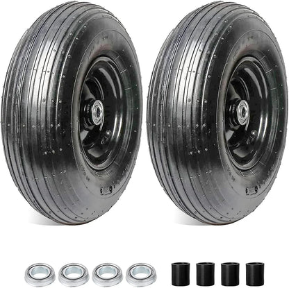 Pneumatic Tire & Wheel Assembly 2 - Pack Replacement Wheels 2.80/2.50 - 4, 13x4.00 - 6 & 4.80/4.00 - 8 for Hand Trucks, Wheelbarrows, Carts, Dollies & Garden Trailers - with 13x4.00 - 6 | Sold by Uncle Wiener's Wholesale