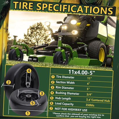 Pneumatic Tire & Yellow Rim Replacement Wheels 2 - Pack – Lawn Tractor, Riding Mower & Zero - Turn Assemblies (15×6.00 - 6, 16×6.5 - 8, 20×8.00 - 8) - with 20×8.00 - 8 Pneumatic Tire & Yellow Rim | Sold by Uncle Wiener's Wholesale