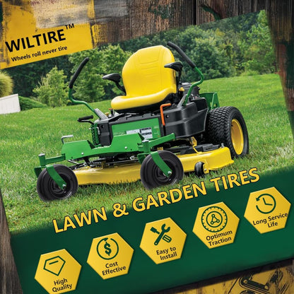 Pneumatic Tire & Yellow Rim Replacement Wheels 2 - Pack – Lawn Tractor, Riding Mower & Zero - Turn Assemblies (15×6.00 - 6, 16×6.5 - 8, 20×8.00 - 8) - with 20×8.00 - 8 Pneumatic Tire & Yellow Rim | Sold by Uncle Wiener's Wholesale