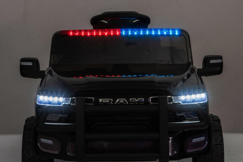 Police Cruiser Dodge RAM 3500 Licensed 24V Ride - On Truck – Remote Control, EVA Wheels, Leather Seat 2577PBK - with | Sold by Uncle Wiener's Wholesale