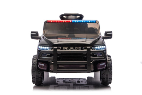 Police Cruiser Dodge RAM 3500 Licensed 24V Ride - On Truck – Remote Control, EVA Wheels, Leather Seat 2577PBK - with | Sold by Uncle Wiener's Wholesale