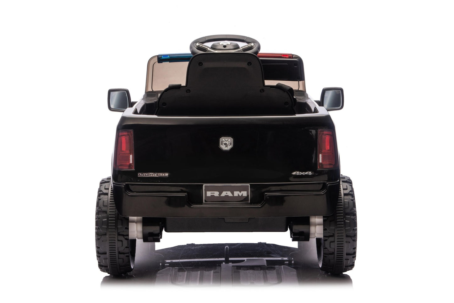 Police Cruiser Dodge RAM 3500 Licensed 24V Ride - On Truck – Remote Control, EVA Wheels, Leather Seat 2577PBK - with | Sold by Uncle Wiener's Wholesale