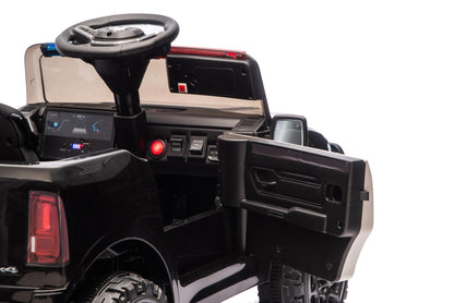 Police Cruiser Dodge RAM 3500 Licensed 24V Ride - On Truck – Remote Control, EVA Wheels, Leather Seat 2577PBK - with | Sold by Uncle Wiener's Wholesale