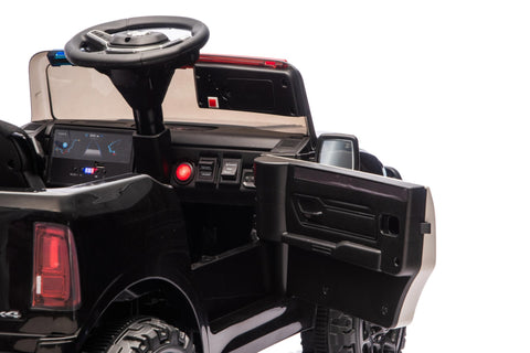 Police Cruiser Dodge RAM 3500 Licensed 24V Ride - On Truck – Remote Control, EVA Wheels, Leather Seat 2577PBK - with | Sold by Uncle Wiener's Wholesale