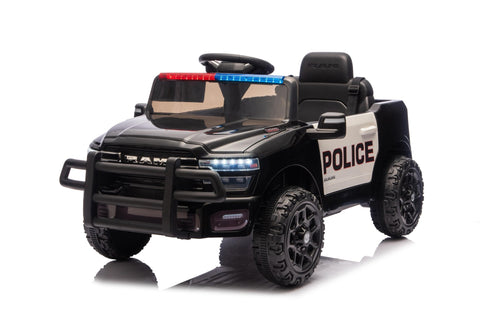 Police Cruiser Dodge RAM 3500 Licensed 24V Ride - On Truck – Remote Control, EVA Wheels, Leather Seat 2577PBK - with | Sold by Uncle Wiener's Wholesale