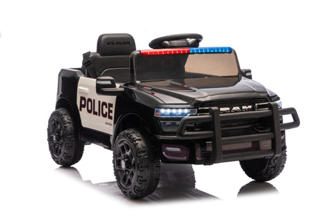 Police Cruiser Dodge RAM 3500 Licensed 24V Ride - On Truck – Remote Control, EVA Wheels, Leather Seat 2577PBK - with | Sold by Uncle Wiener's Wholesale