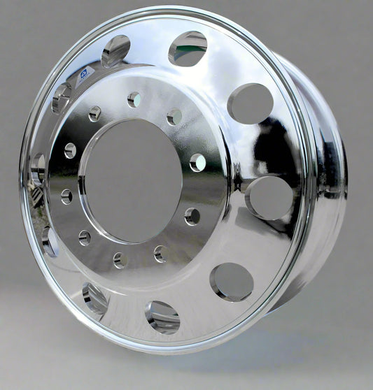 "Polished 24.5-inch aluminum truck rim for heavy-duty vehicle"

"22.5-inch lightweight polished wheel for semi-trucks"