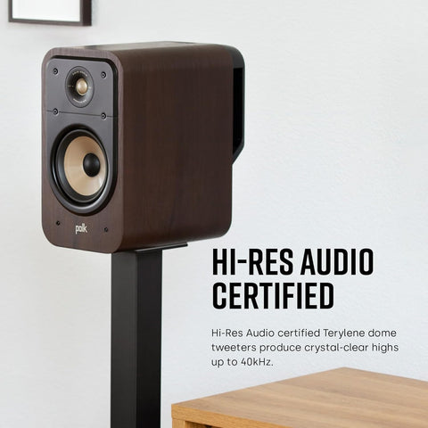 Polk Signature Elite ES20 Bookshelf Speaker - Hi - Res Audio Certified, Dolby Atmos & DTS:X Compatible, 1 Inch Tweeter & 6.5 Inch Woofer, Power Port Technology for Effortless Bass (Pair, Contemporary - with | Sold by Uncle Wiener's Wholesale