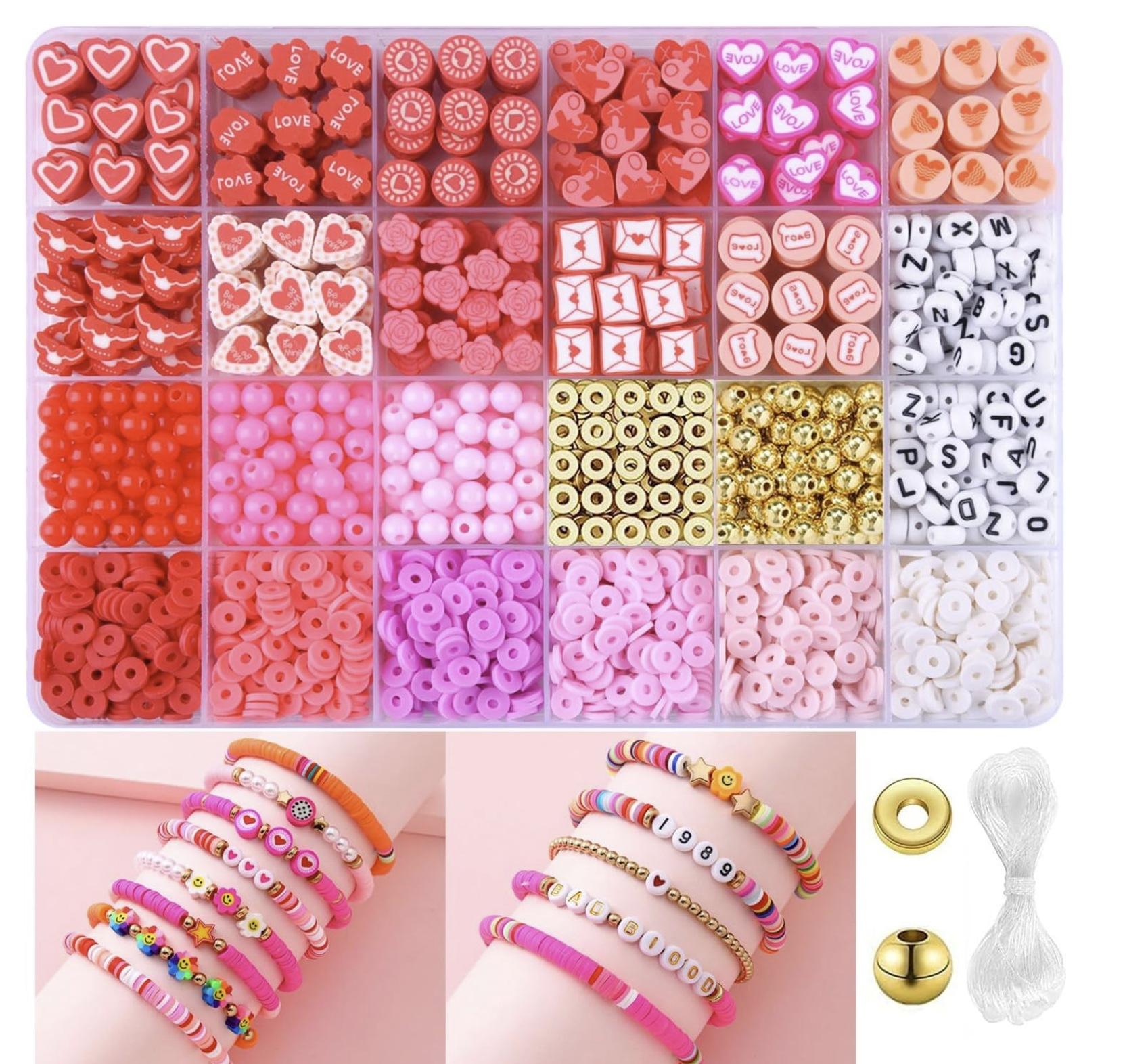 Polymer Clay Beads Jewelry Making Kit 1480PCS DIY Bracelet Necklace Craft Set 6mm 4mm PCB149 - with | Sold by Uncle Wiener's Wholesale