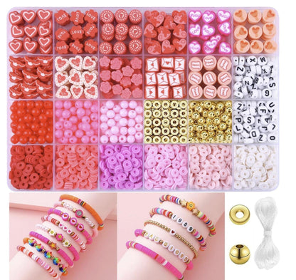 Polymer Clay Beads Jewelry Making Kit 1480PCS DIY Bracelet Necklace Craft Set 6mm 4mm PCB149 - with | Sold by Uncle Wiener's Wholesale