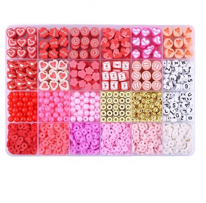 Polymer Clay Beads Jewelry Making Kit 1480PCS DIY Bracelet Necklace Craft Set 6mm 4mm PCB149 - with | Sold by Uncle Wiener's Wholesale