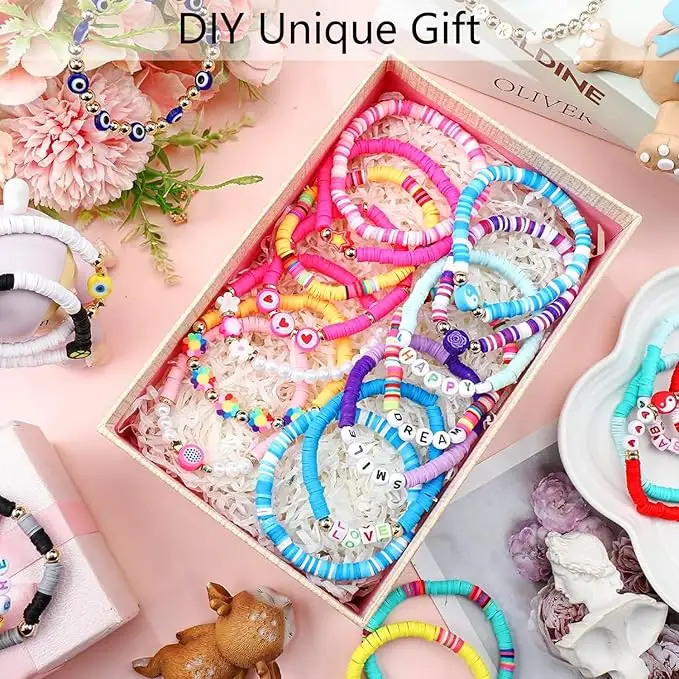 Polymer Clay Beads Jewelry Making Kit 1480PCS DIY Bracelet Necklace Craft Set 6mm 4mm PCB149 - with | Sold by Uncle Wiener's Wholesale