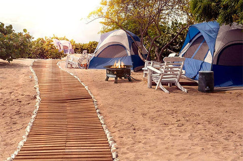 Portable 52,000 BTU Propane Fire Pit – with Lava Rocks & Grill for Camping BBQ | G6501O - with | Sold by Uncle Wiener's Wholesale