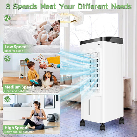 Portable Air Conditioners, 2024 New 3 in 1 Air Conditioner with 5 L Water Tank, 3 Speeds, 12H Cooling Time, 65° Oscillation, Swamp Cooler Portable for Room Office Bedroom Kitchen Garage, Used - with | Sold by Uncle Wiener's Wholesale