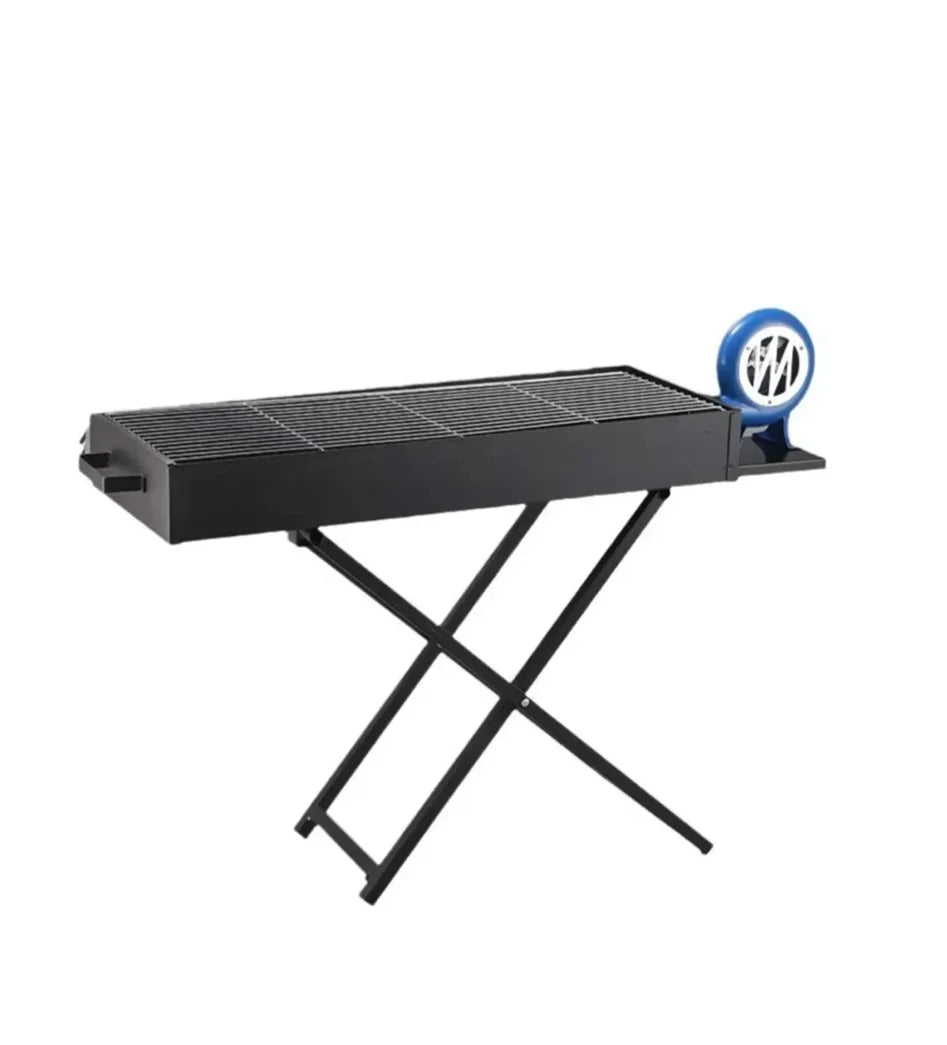 Portable Charcoal BBQ Grill with Blower – 12″x35″ Folding Steel Camping Grill for Outdoor Cooking – 250612C - with | Sold by Uncle Wiener's Wholesale