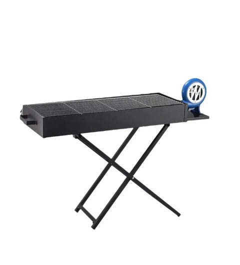 Portable Charcoal BBQ Grill with Blower – 12″x35″ Folding Steel Camping Grill for Outdoor Cooking – 250612C - with | Sold by Uncle Wiener's Wholesale