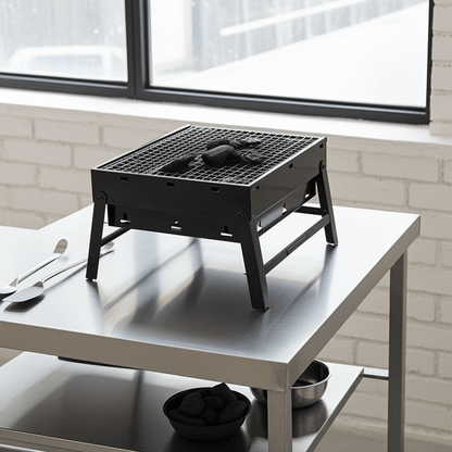 Portable Charcoal BBQ Grills – Durable Steel & Stainless Steel Construction - Furniture with FOLDING PORTABLE BBQ CHARCOAL GRILL | Sold by Uncle Wiener's Wholesale