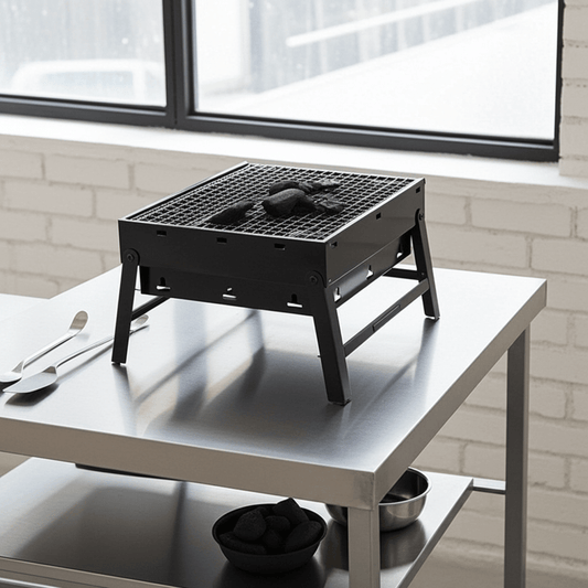 Portable Charcoal BBQ Grills – Durable Steel & Stainless Steel Construction - Furniture with FOLDING PORTABLE BBQ CHARCOAL GRILL | Sold by Uncle Wiener's Wholesale