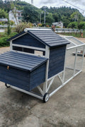 Portable Chicken Tractor Coop with Wheels – Outdoor Wooden Hen House with Nesting Box & Run MSHC046 - with | Sold by Uncle Wiener's Wholesale