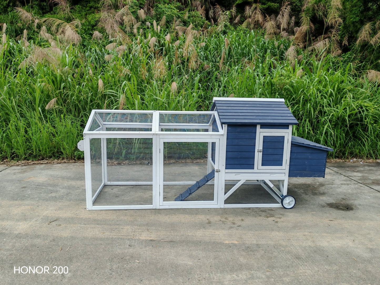 Portable Chicken Tractor Coop with Wheels – Outdoor Wooden Hen House with Nesting Box & Run MSHC046 - with | Sold by Uncle Wiener's Wholesale
