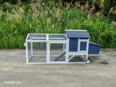 Portable Chicken Tractor Coop with Wheels – Outdoor Wooden Hen House with Nesting Box & Run MSHC046 - with | Sold by Uncle Wiener's Wholesale