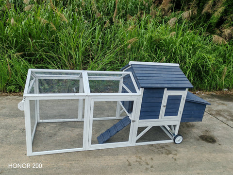 Portable Chicken Tractor Coop with Wheels – Outdoor Wooden Hen House with Nesting Box & Run MSHC046 - with | Sold by Uncle Wiener's Wholesale