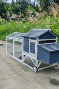 Portable Chicken Tractor Coop with Wheels – Outdoor Wooden Hen House with Nesting Box & Run MSHC046 - with | Sold by Uncle Wiener's Wholesale