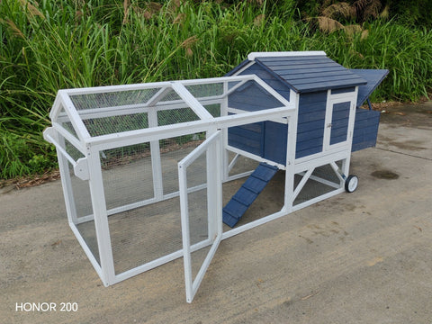 Portable Chicken Tractor Coop with Wheels – Outdoor Wooden Hen House with Nesting Box & Run MSHC046 - with | Sold by Uncle Wiener's Wholesale
