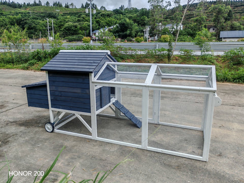 Portable Chicken Tractor Coop with Wheels – Outdoor Wooden Hen House with Nesting Box & Run MSHC046 - with | Sold by Uncle Wiener's Wholesale
