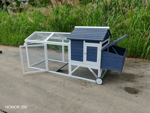 Portable Chicken Tractor Coop with Wheels – Outdoor Wooden Hen House with Nesting Box & Run MSHC046 - with | Sold by Uncle Wiener's Wholesale