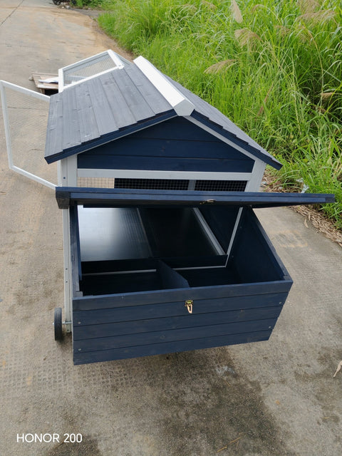 Portable Chicken Tractor Coop with Wheels – Outdoor Wooden Hen House with Nesting Box & Run MSHC046 - with | Sold by Uncle Wiener's Wholesale