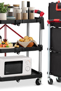 Portable Folding 3 - Tier Service Cart – S1337 - with | Sold by Uncle Wiener's Wholesale
