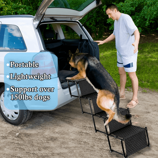 Portable Folding Dog Ramp – 4 - Step & 5 - Step Lightweight, Anti - Slip Pet Stairs - Furniture with 4 - Step | Sold by Uncle Wiener's Wholesale
