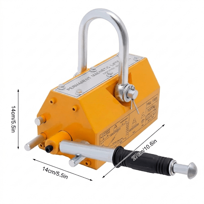 Portable Magnetic Plate Lifter – Heavy - Duty Steel & Metal Crane Hoist - Furniture with 2000 KG | Sold by Uncle Wiener's Wholesale